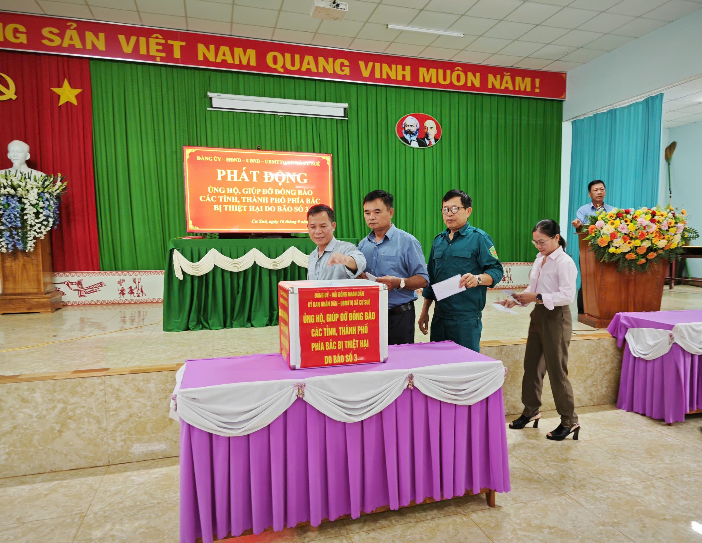 ĐẢNG ỦY – HĐND – UBND – UBMTTQ VN XÃ PHÁT ĐỘNG ỦNG HỘ, GIÚP ĐỠ ĐỒNG BÀO CÁC TỈNH, TP PHÍA BẮC BỊ THIỆT HẠI DO BÃO SỐ 3